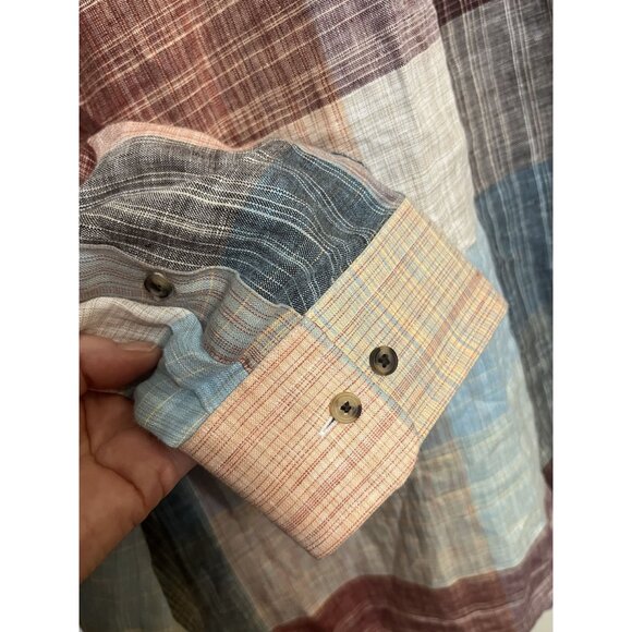 Paul Frederick Linen 2XL Long Sleeve Shirt Classic Fit 100% Linen Multicolor - Picture 9 of 12